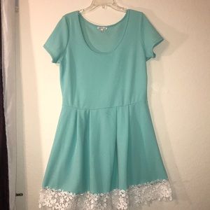 Sea foam green with lace dress